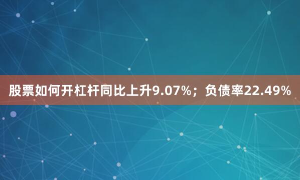 股票如何开杠杆同比上升9.07%；负债率22.49%