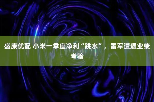 盛康优配 小米一季度净利“跳水”，雷军遭遇业绩考验