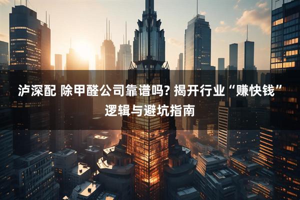 泸深配 除甲醛公司靠谱吗? 揭开行业“赚快钱”逻辑与避坑指南